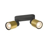 SLV 1008362 PURI 2.0 Tube, Wand- und Deckenaufbauleuchte, long, 2 x max. 6 W GU10, schwarz / gold 