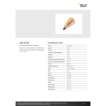 SLV 1008645 LED ST64, LED-Leuchtmittel, gold curly filament, E27, 4 W, 1800 K 