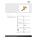 SLV 1008650 LED G45, LED-Leuchtmittel, gold curly filament, E14, PHASE, 2 W, 2200 K 