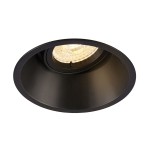 SLV 113140 HORN, Einbauleuchte, QPAR51, rund, schwenkbar, schwarz matt, max. 50 W, inkl. Clipfedern 