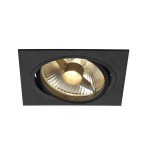 SLV 113830 NEW TRIA 150, Einbauleuchte, einflammig, QPAR111, eckig, schwarz matt, max. 75 W, inkl. Blattfedern 