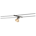 SLV 139090 COSMIC, Lampenhalter für TENSEO Niedervolt-Seilsystem, QR-C51, schwarz, schwenkbar, 2 Stück 