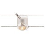 SLV 139122 COMET, Seilleuchte für TENSEO Niedervolt-Seilsystem, QR-C51, chrom, teilsatiniertes Glas 