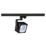 SLV 152780 EURO CUBE, Spot für Hochvolt-Stromschiene 3Phasen, LED, 4000 K, schwarz, 60°, inkl. 3Phasen-Adapter 