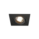 SLV 199990 PIREQ, Einbauleuchte, max. 50 W, inkl.Clipfedern, eckig, mattschwarz 