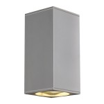 SLV 229574 BIG THEO UP/DOWN, Outdoor Wandleuchte, QPAR111, IP44, eckig, up/down, silbergrau, max. 150 W 
