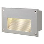 SLV 229702 BRICK DOWNUNDER, Outdoor Wandeinbauleuchte, LED, 3000 K, IP54, rechteckig, silbergrau 