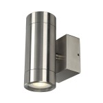 SLV 233302 ASTINA STEEL, Outdoor Wandleuchte, QPAR51, IP44, rund, edelstahl 304, max. 70 W 