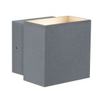 Paulmann 180.02 LED Wandleuchte Cybo IP65 eckig 100x100mm 2700K 2x3,5W 355lm / 355lm 230V Grau Aluminium 