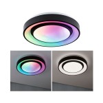 Paulmann 705.44 LED Deckenleuchte Rainbow mit Regenbogeneffekt RGBW+ 750lm 230V 22W dimmbar Schwarz#Weiß 