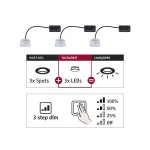 Paulmann 924.73 LED Modul Einbauleuchte 3-Step-Dim Choose Coin 3er-Set rund 50mm Coin 3x6W 3x470lm 230V dimmbar 2700K Satin 