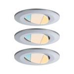 Paulmann 930.95 LED Einbauleuchte Calla 3er-Pack schwenkbar IP65 rund 90mm 30° 3x5W 3x400lm 230V White Switch Chrom matt 