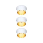 Paulmann 933.81 LED Einbauleuchte 3-Step-Dim Gil Coin Basisset IP44 rund 68mm Coin 3x6W 3x470lm 230V dimmbar 2700K Weiß matt#Gold 