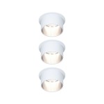 Paulmann 933.85 LED Einbauleuchte 3-Step-Dim Gil Coin Basisset IP44 rund 68mm Coin 3x6W 3x470lm 230V dimmbar 2700K Weiß matt#Eisen gebürstet 