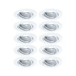 Paulmann 934.00 Einbauleuchte Base Basisset schwenkbar rund 90mm 20° GU10 max. 10W 230V dimmbar Weiß 