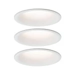 Paulmann 934.15 LED Einbauleuchte Cymbal Coin Basisset IP44 rund 77mm Coin 3x6,7W 3x430lm 230V dimmbar 2700K Weiß matt 