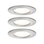 Paulmann 934.40 LED Einbauleuchte Nova Basisset starr IP44 rund 78mm GU10 3x6,5W 3x460lm 230V 2700K Eisen gebürstet 