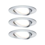Paulmann 934.51 LED Einbauleuchte Nova Coin Basisset schwenkbar rund 84mm 50° Coin 3x6W 3x470lm 230V 2700K Alu gedreht 