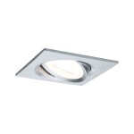 Paulmann 934.55 LED Einbauleuchte Nova Coin Einzelleuchte schwenkbar eckig 84x84mm 50° Coin 6W 470lm 230V 2700K Alu gedreht 