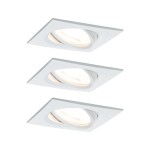 Paulmann 934.90 LED Einbauleuchte 3-Step-Dim Nova Coin Basisset schwenkbar eckig 84x84mm 50° Coin 3x6W 3x470lm 230V dimmbar 2700K Weiß matt 