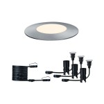 Paulmann 939.49 Plug & Shine LED Bodeneinbauleuchte Floor Mini Erweiterungsset IP67 3000K 3x2,5W Silber 