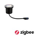 Paulmann 942.74 Plug & Shine LED Bodeneinbauleuchte Smart Home Zigbee 3.0 RGBW Einzelspot IP67 RGBW+ 3,7W Silber 