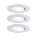 Paulmann 999.27 LED Einbauleuchte Calla Basisset schwenkbar IP65 rund 90mm 30° 3x6W 3x530lm 230V 4000K Weiß matt 