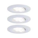 Paulmann 999.31 LED Einbauleuchte Calla Basisset schwenkbar IP65 rund 90mm 30° 3x5,2W 3x460lm 230V dimmbar 4000K Weiß matt 