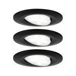 Paulmann 999.91 LED Einbauleuchte Calla Basisset schwenkbar IP65 rund 90mm 3x6W 3x530lm 230V 4000K Schwarz matt 