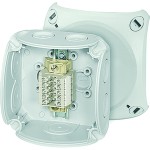 Hensel RK 0205 T Reihenklemmenkasten, 5 Klemmen WKM 2,5 qmm, mit Außenlaschen 