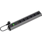 BACHMANN 300.012 Handwerkerleiste 6x Schutzkontakt, Gerätevollschutz, Schalter, 2 m 