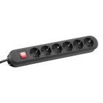 BACHMANN 381.152K SMART Steckdosenleiste 6x Schutzkontakt, Schalter, schwarz, 5 m 