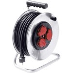 BACHMANN 398.186 Stahlblechkabeltrommel 3-f. 50m, H05RR-F 3G1,5mm, IP44 