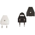 BACHMANN 900.010 Euroflachstecker schwarz, Schraubanschluss VE 3 Stk. im Polybeutel 