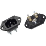 BACHMANN 918.170 Heissgeräteinbaustecker IEC320 C15A, C16A mit Schraubanschlüssen, schwarz 