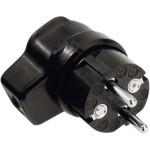 BACHMANN 919.171 Vollgummi-Winkelstecker, schwarz mit Schutzkontakt 