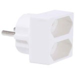 BACHMANN 921.271 Euro-Doppelstecker, 1x Schutzkontakt-Stecker, 2x Euro-Buchse 