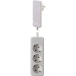 BACHMANN 933.015 SmartPlug Flachstecker, mit 3x Schutzkontakt Steckdosenleiste, weiß, 1,6 m 