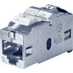 BACHMANN 940.044 Keystone CAT6 Klasse Ea STP Kupplung RJ45 geschirmt 10GBit, metallic 