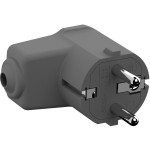 BACHMANN 960.302 Montage-Winkelstecker grau, CEE 7/7 2-polig mit Schutzkontakt 