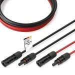 Digitus DK-SCEC66-0150 Solarkabel Verlängerung 15 m, 6 mm², MC4-Anschluss, PV-Kabel 1500 V DC, UV-beständig & wetterfest, 2 Kabel, 1x Schwarz, 1x Rot 
