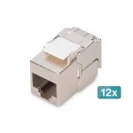 Digitus DN-93615-S-12 CAT 6A Kompakt-Keystone Modul, geschirmt, werkzeugfreier Montageanschluss, 12 Stk. 