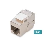 Digitus DN-93615-S-4 CAT 6A Kompakt-Keystone Modul, geschirmt, werkzeugfreier Montageanschluss, 4 Stk. 