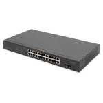 Digitus DN-95348-2 24-Port Gigabit Netzwerkswitch, 19 Zoll, unmanaged, 2 Uplink Ports, SFP 