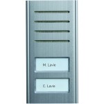 TCS ASX13002-0010 Audio Außenstation Serie ASX 2 Namenfeldtaster (zentriert) AP silber 