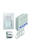 TCS PPU04-EN/02 audio:pack UP für 4 Wohneinheiten mit Außenstation PUK 4 Klingeltasten + 4x Türtelefon ISH3030 + Steuergerät BVS20 