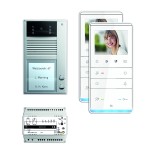 TCS PVC1321-0010 video:pack AP für 2 Wohneinheiten mit Außenstation AVC 2 Klingeltasten + 2x Video Freisprecher IVW5111+ Steuergerät VBVS05 