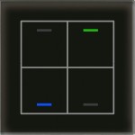 MDT BE-GTL4TS.01 KNX Glastaster II Light 4-fach RGBW mit Temperatursensor Schwarz Neutral 