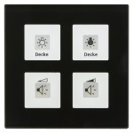 MDT BE-GTT4S.01 KNX Glastaster Plus 4-fach, Schwarz, mit Temperatursensor 