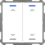 MDT BE-TAL6302.A1 KNX Taster Light 63 2-fach, RGBW, Studioweiß glänzend, Jalousie 